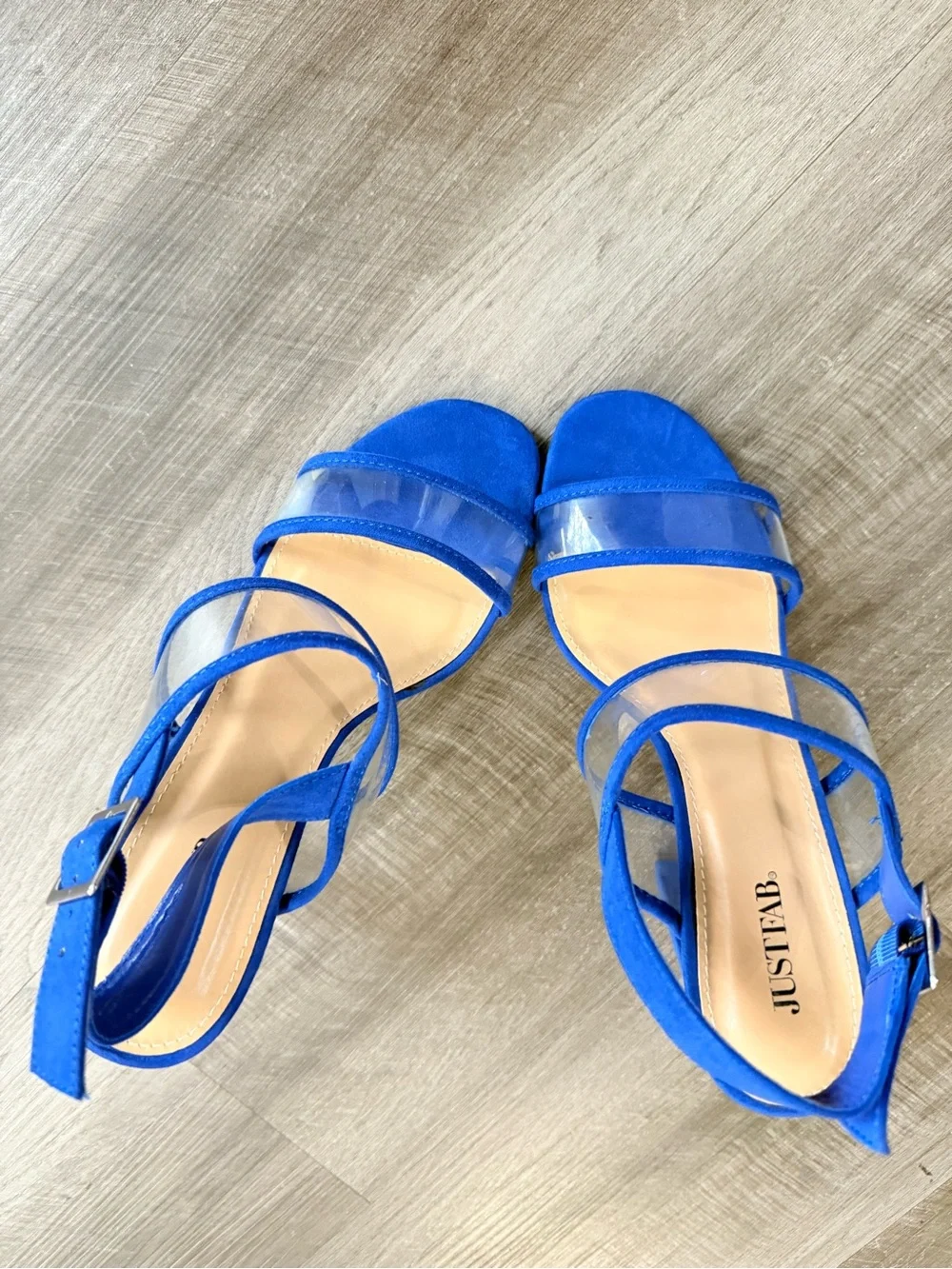 JustFab Royal Blue Strappy Block Heel Sandals